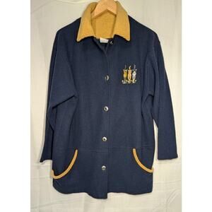 Nader Fashions Womens Button Up Cardigan Shacket L Cats Kittens Crazy Cat Lady